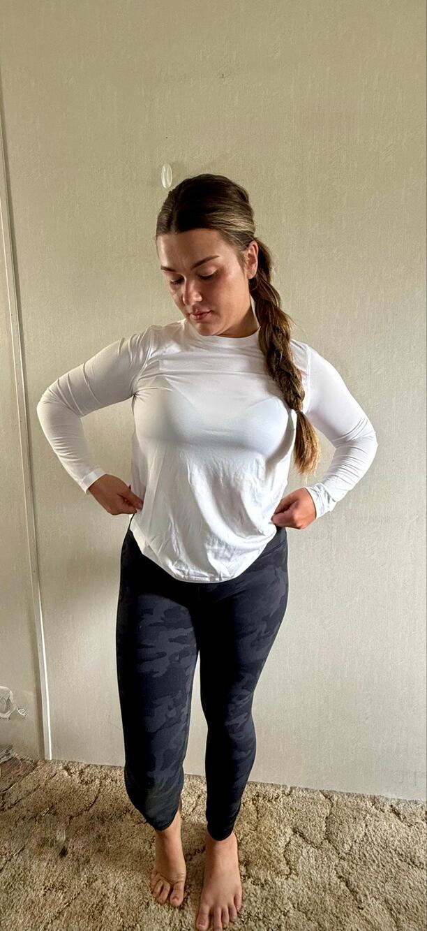 Lululemon Ultralight Hip-Length Long Sleeve Shirt White Size 6